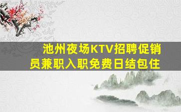 池州夜场KTV招聘促销员兼职入职免费日结包住